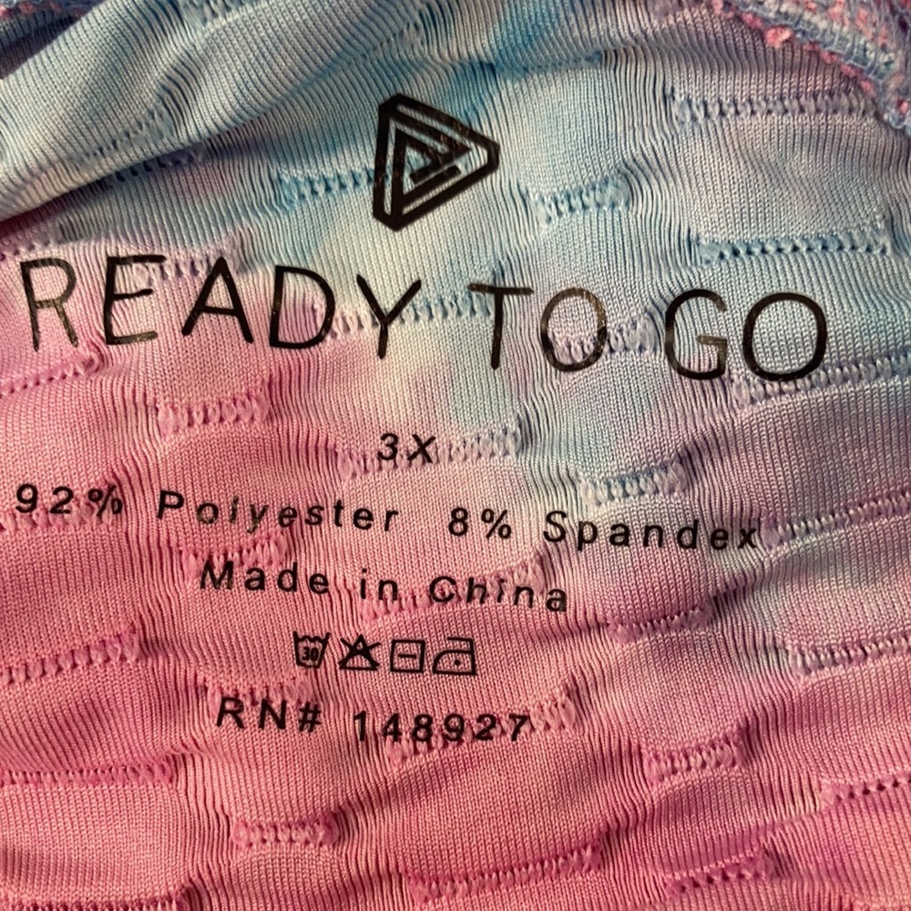 Tie dye print active wear pant w/ stretch casual 3X juniors - Picture 14 of 16